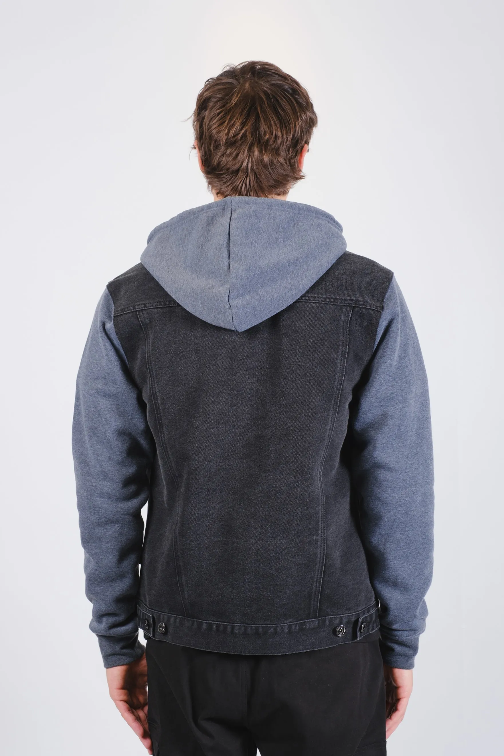 Knit Sleeve Denim Jacket