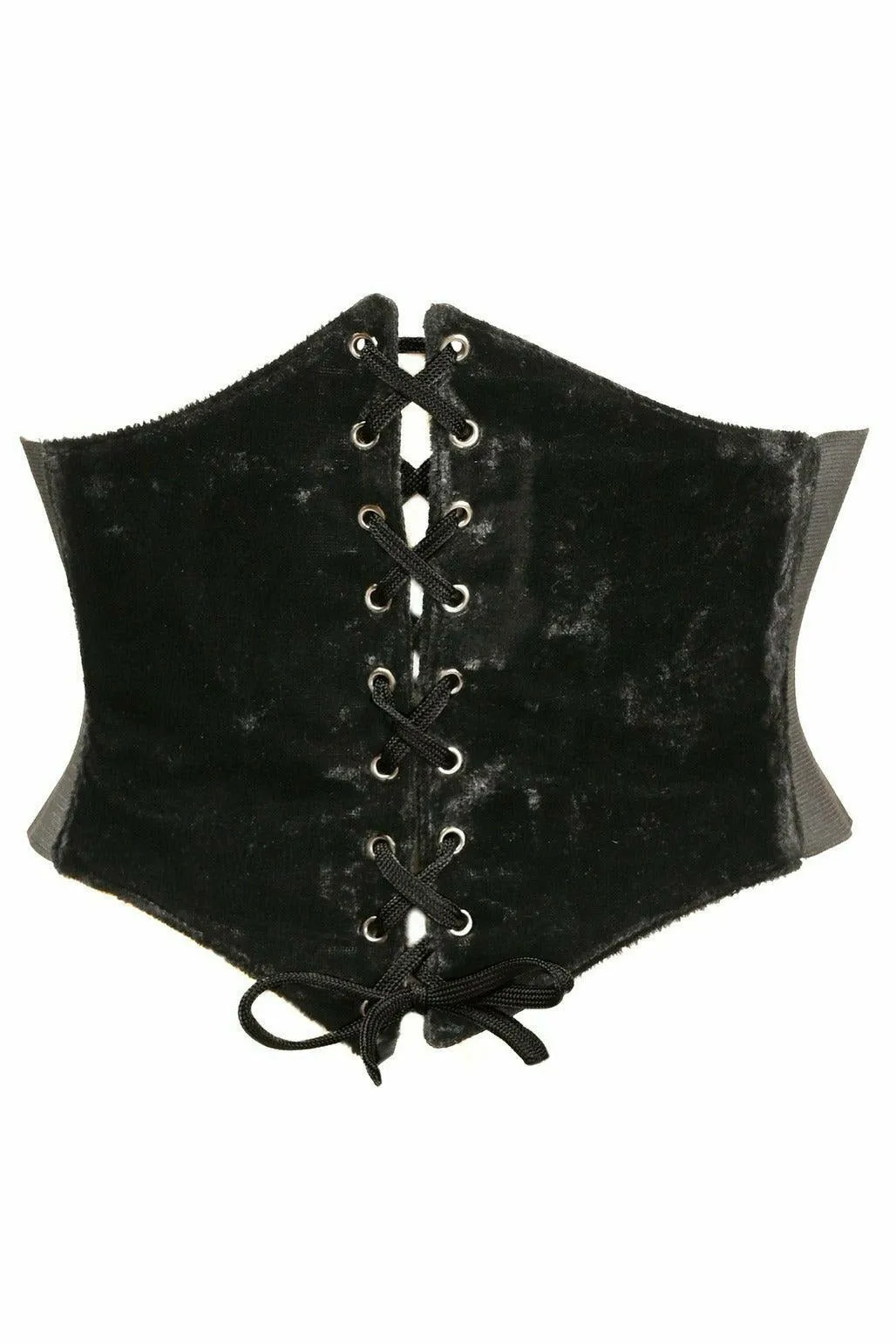 Lavish Black Velvet Corset Belt Cincher