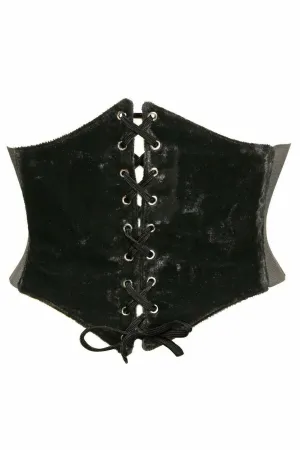 Lavish Black Velvet Corset Belt Cincher