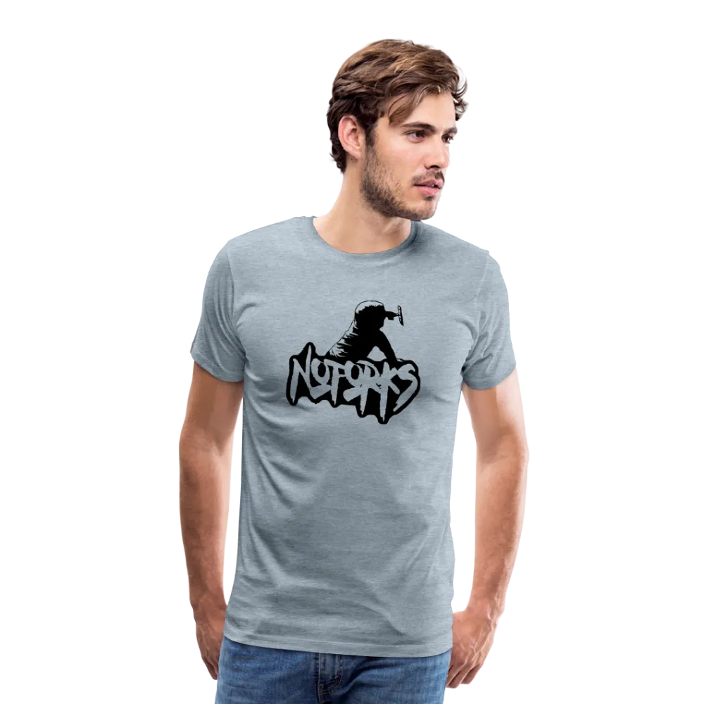 Light but Loud – No Forks Men’s Premium Tee (Black Logo Edition)