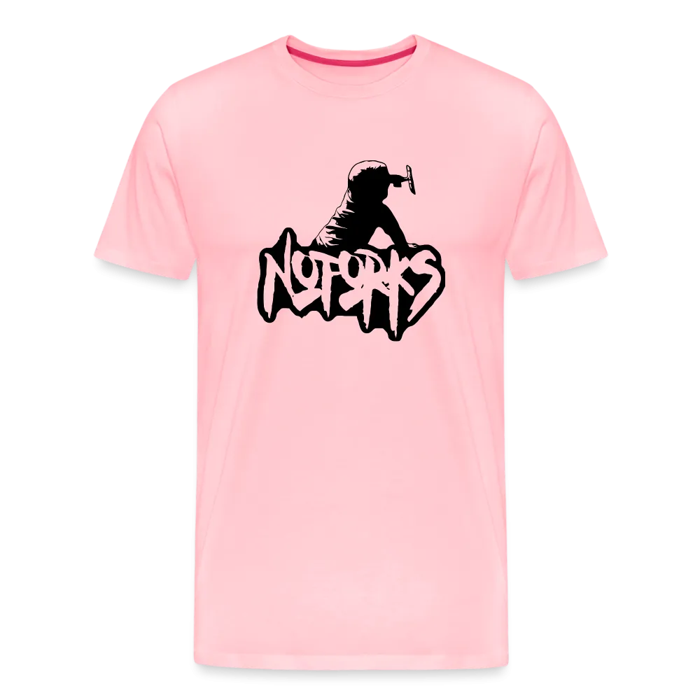 Light but Loud – No Forks Men’s Premium Tee (Black Logo Edition)