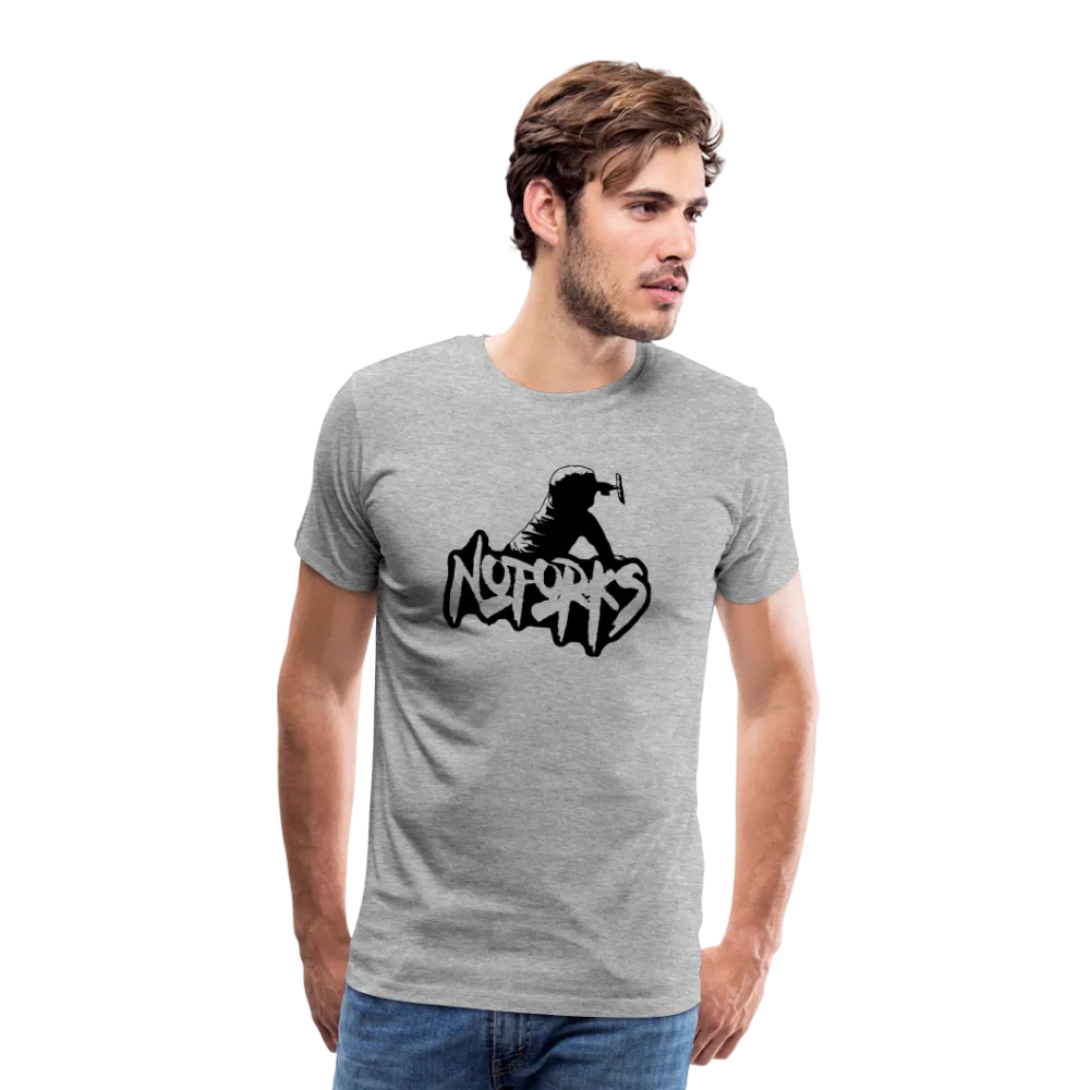Light but Loud – No Forks Men’s Premium Tee (Black Logo Edition)