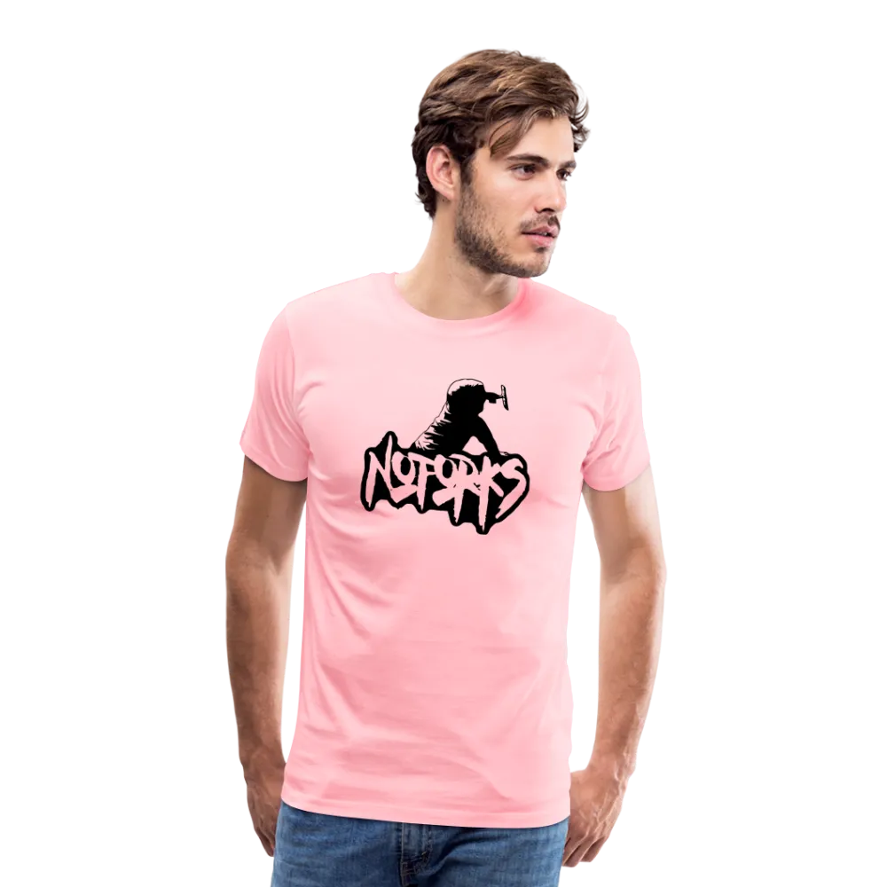 Light but Loud – No Forks Men’s Premium Tee (Black Logo Edition)