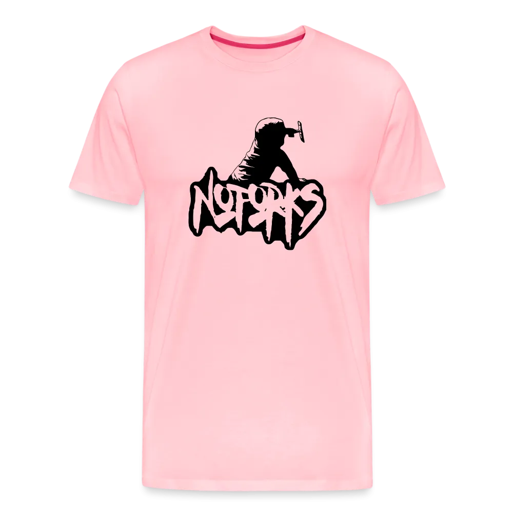 Light but Loud – No Forks Men’s Premium Tee (Black Logo Edition)