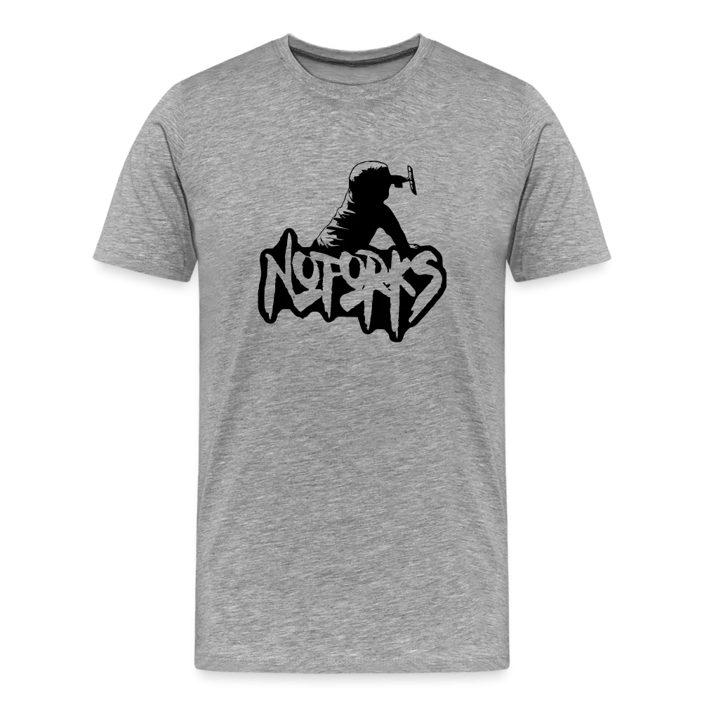 Light but Loud – No Forks Men’s Premium Tee (Black Logo Edition)