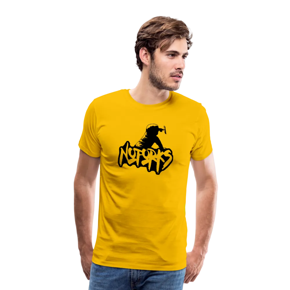 Light but Loud – No Forks Men’s Premium Tee (Black Logo Edition)