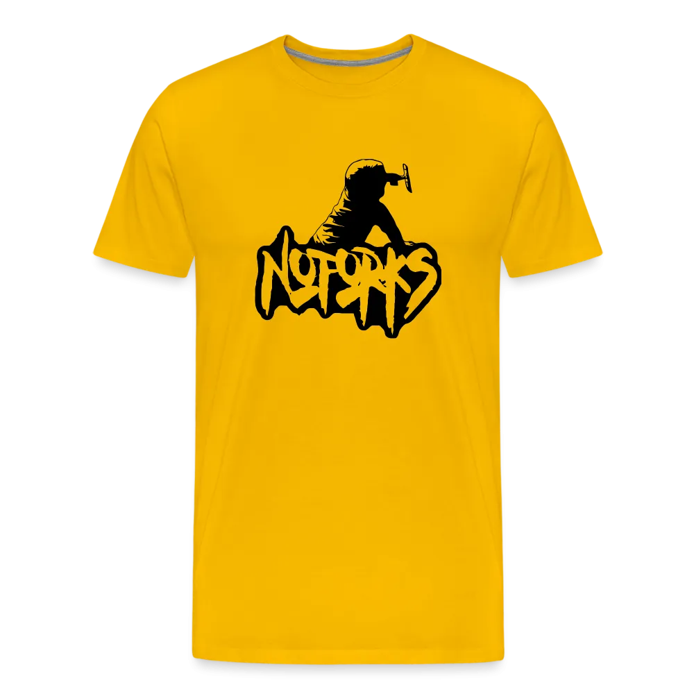 Light but Loud – No Forks Men’s Premium Tee (Black Logo Edition)