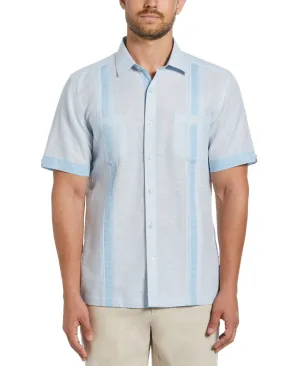 Linen Blend Cross Dye Guayabera Shirt