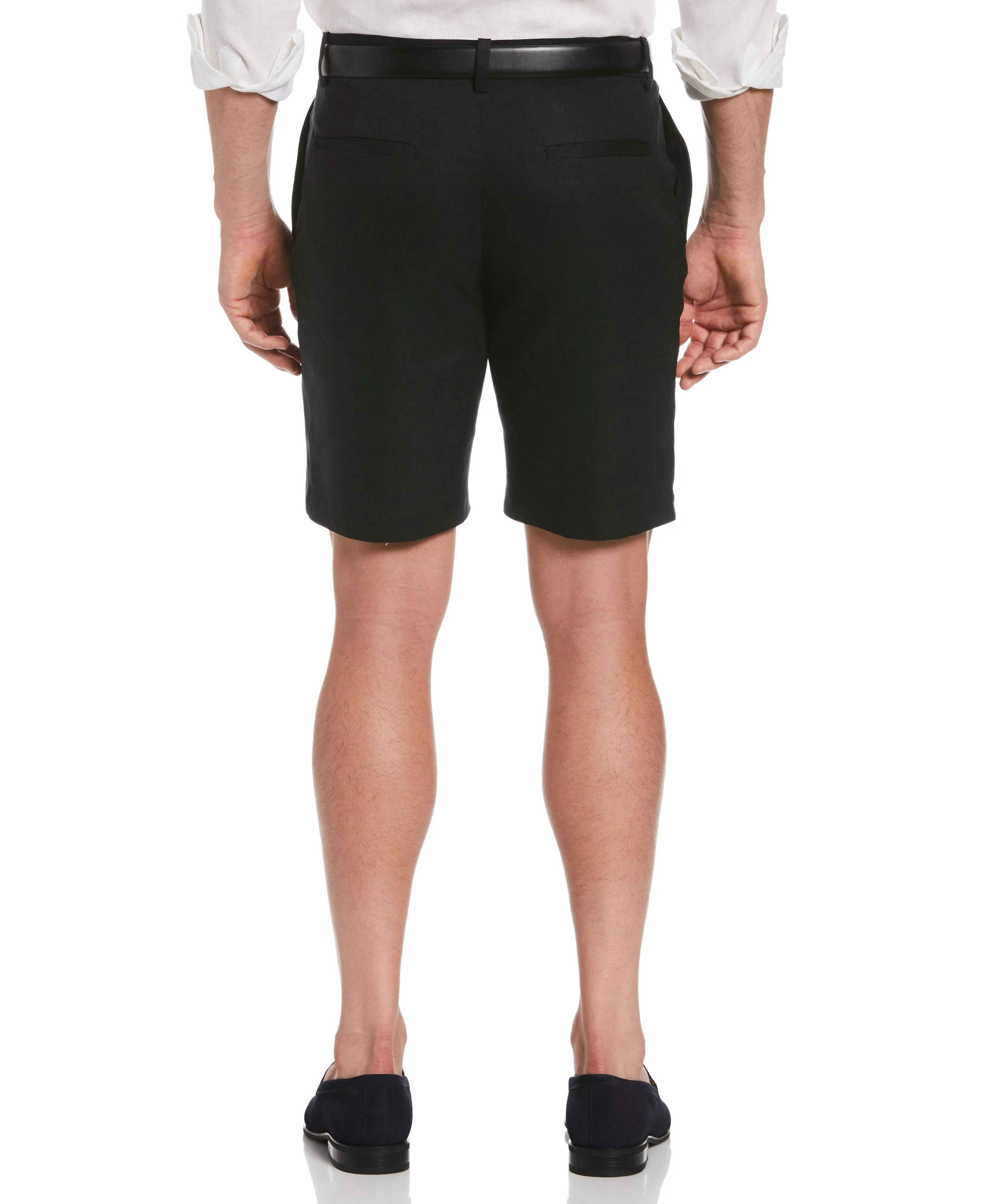 Linen-Blend Stretch Flat-Front Shorts