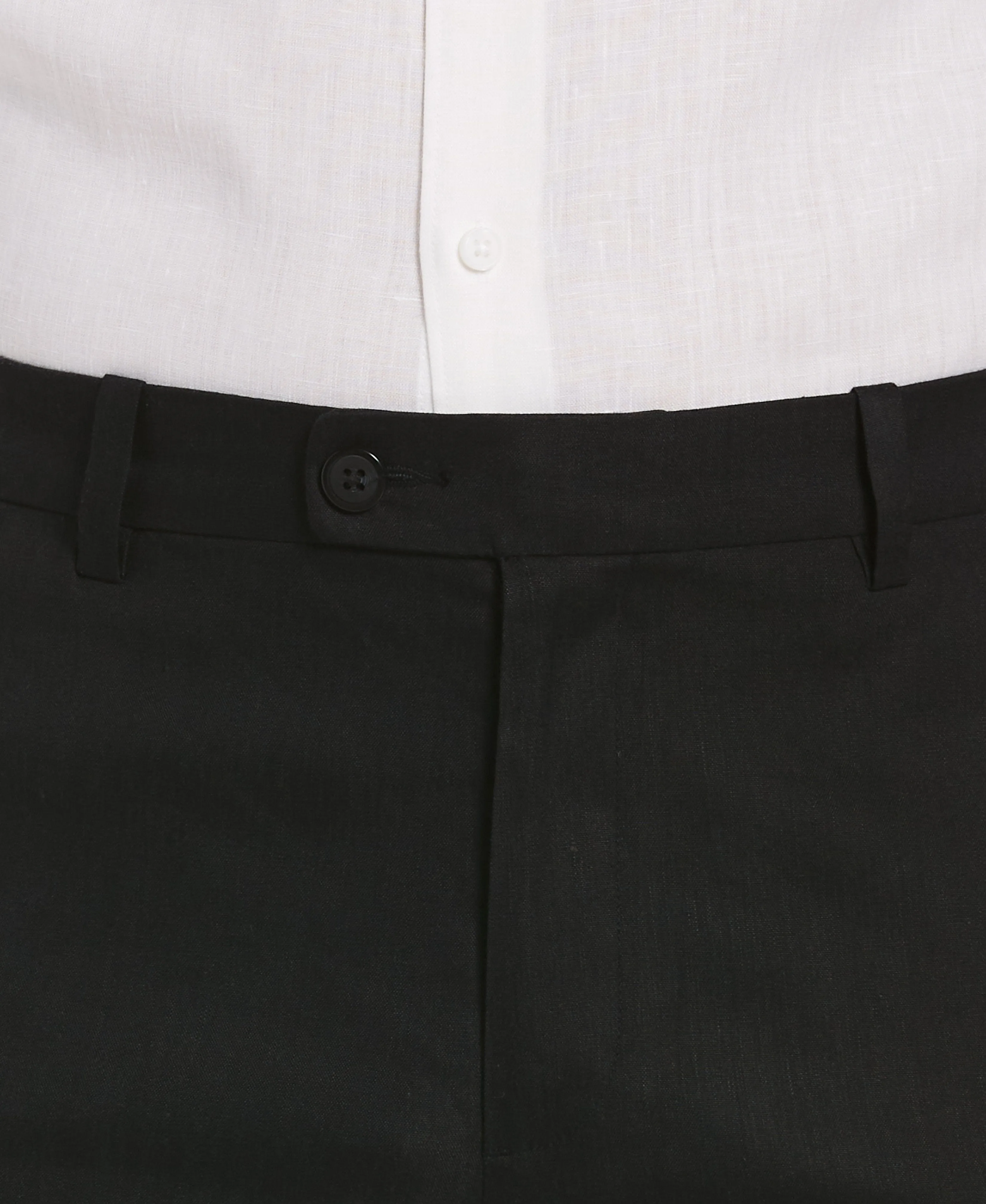 Linen-Blend Stretch Flat-Front Shorts