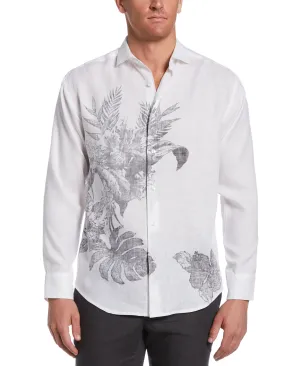 Linen Engineered Floral Print Shirt
