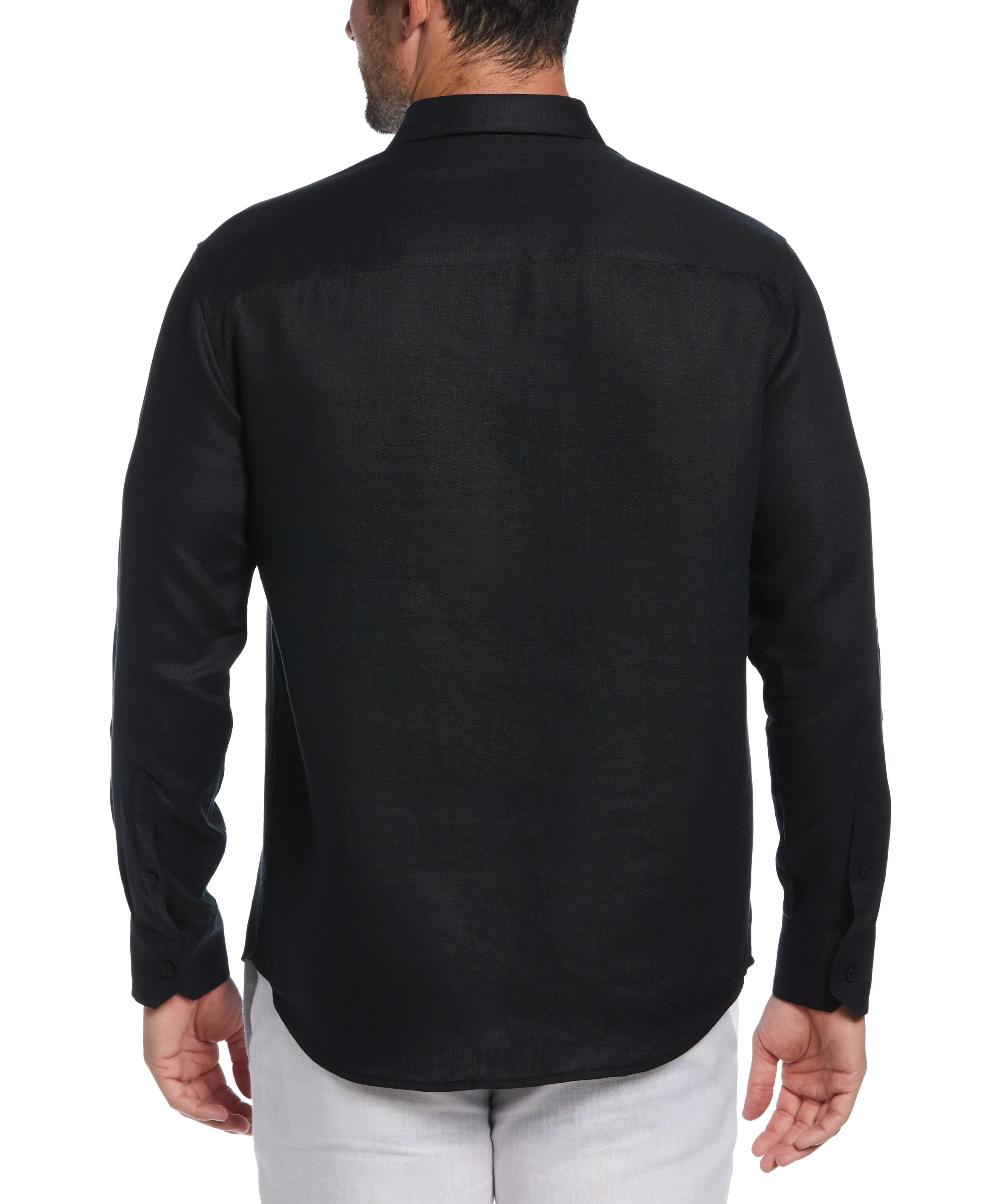 Linen Triple Tuck Embroidered Panel Shirt