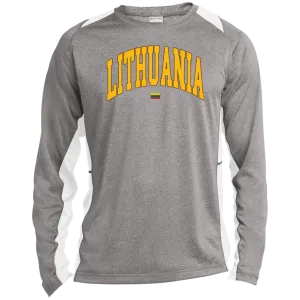Lithuania - Men's Long Sleeve Colorblock Activewear Performance T