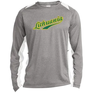 Lithuania - Men's Long Sleeve Colorblock Activewear Performance T
