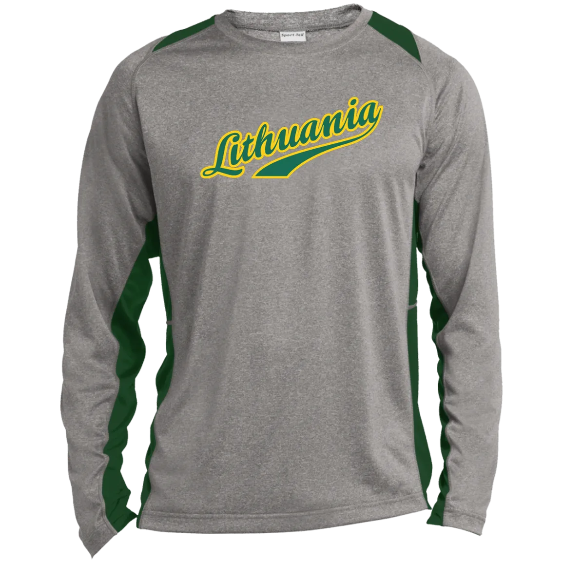 Lithuania - Men's Long Sleeve Colorblock Activewear Performance T
