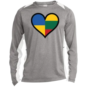 Lithuania Ukraine Heart - Men's Long Sleeve Colorblock Activewear Performance T