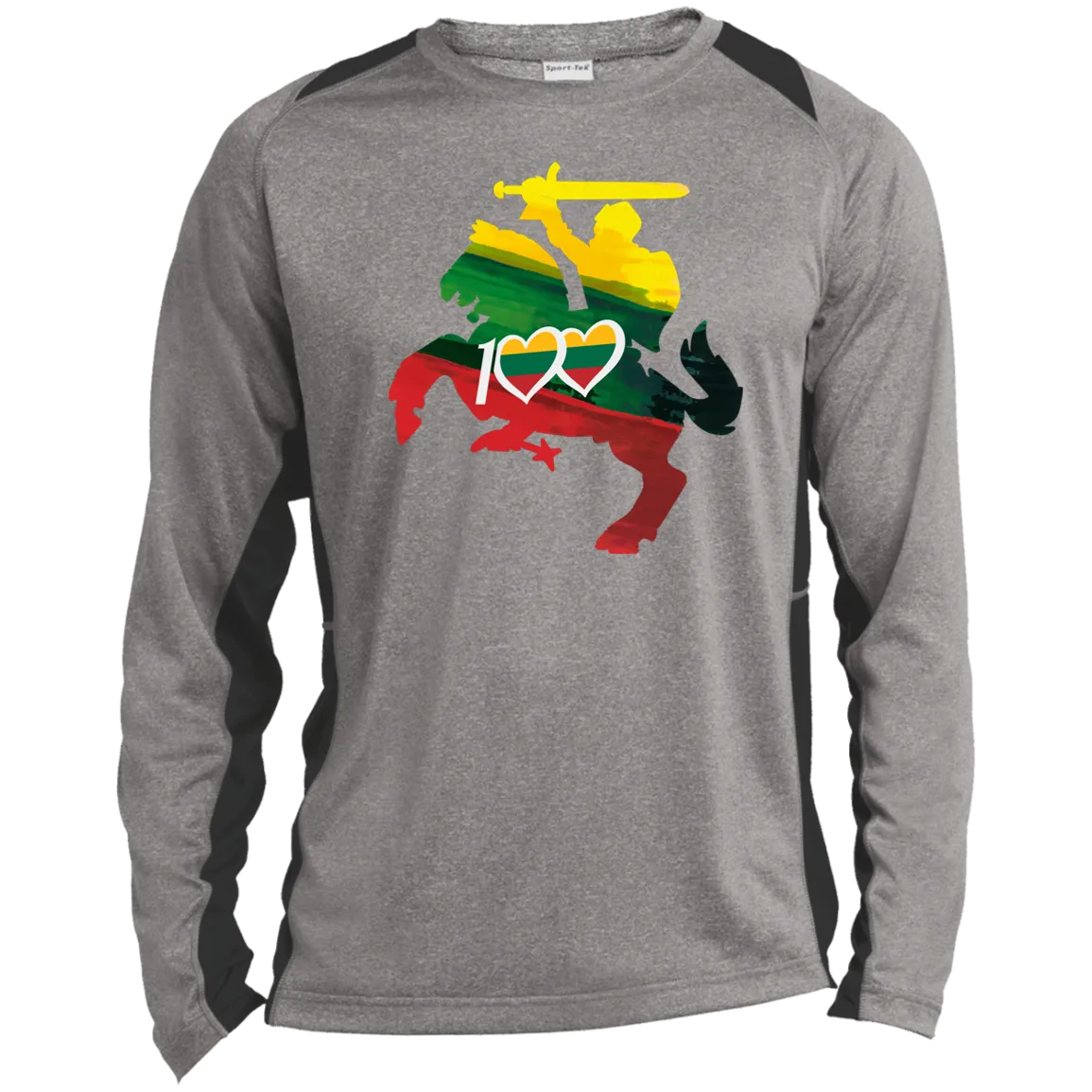 Lithuanian Knight 100 - Men's Long Sleeve Colorblock Activewear Performance T