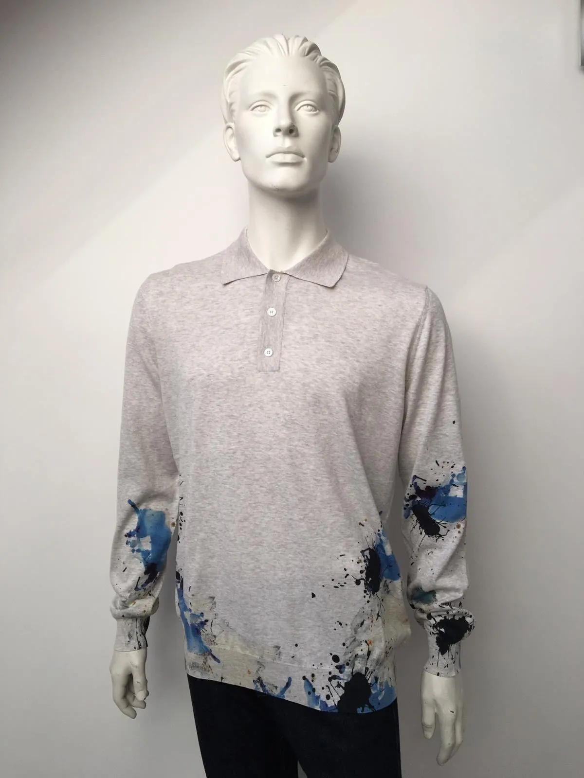 Long Sleeve Paint Polo