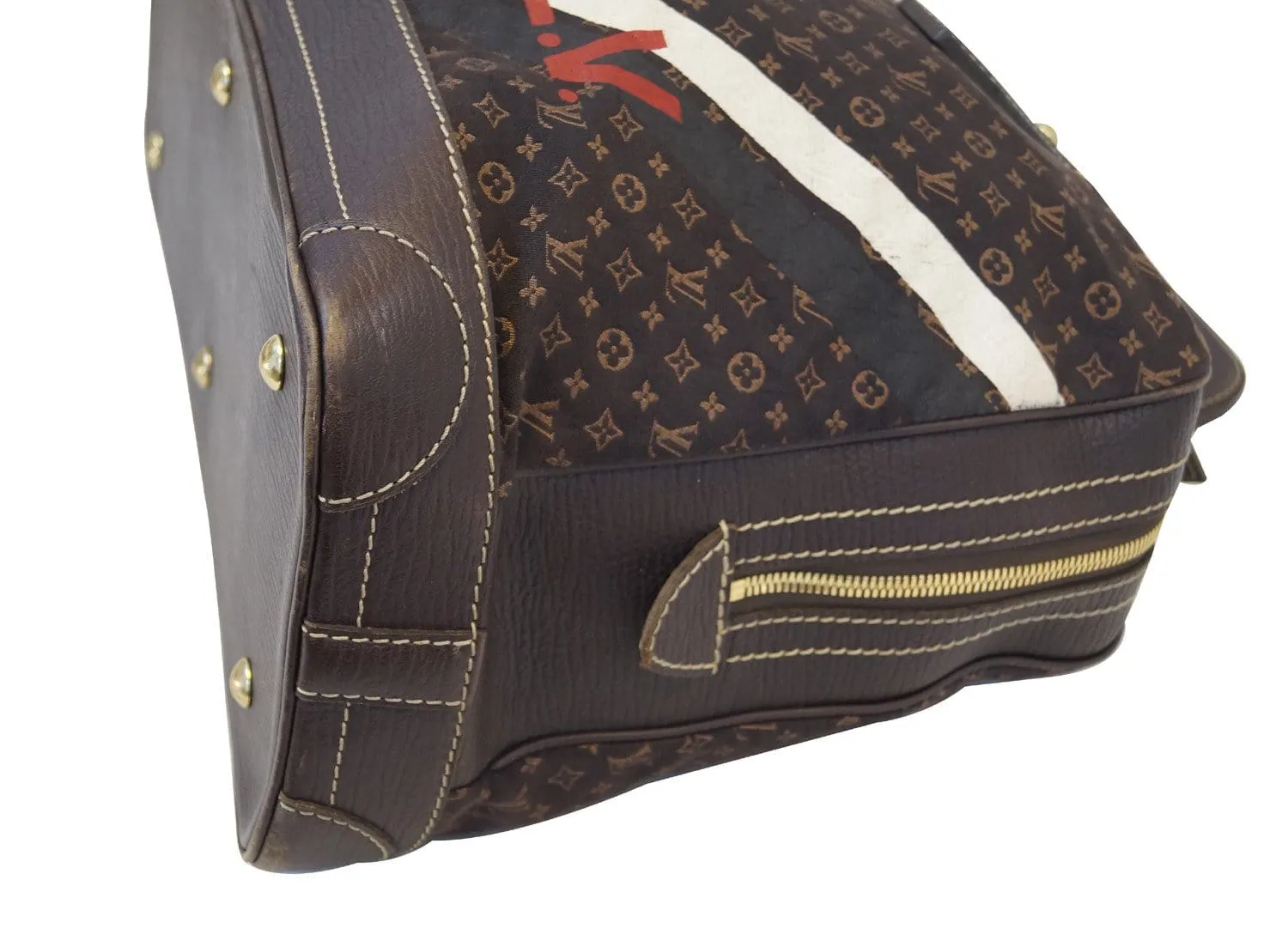 LOUIS VUITTON Monogram Mini Lin Canvas Initiales Isfahan Carryall Bag