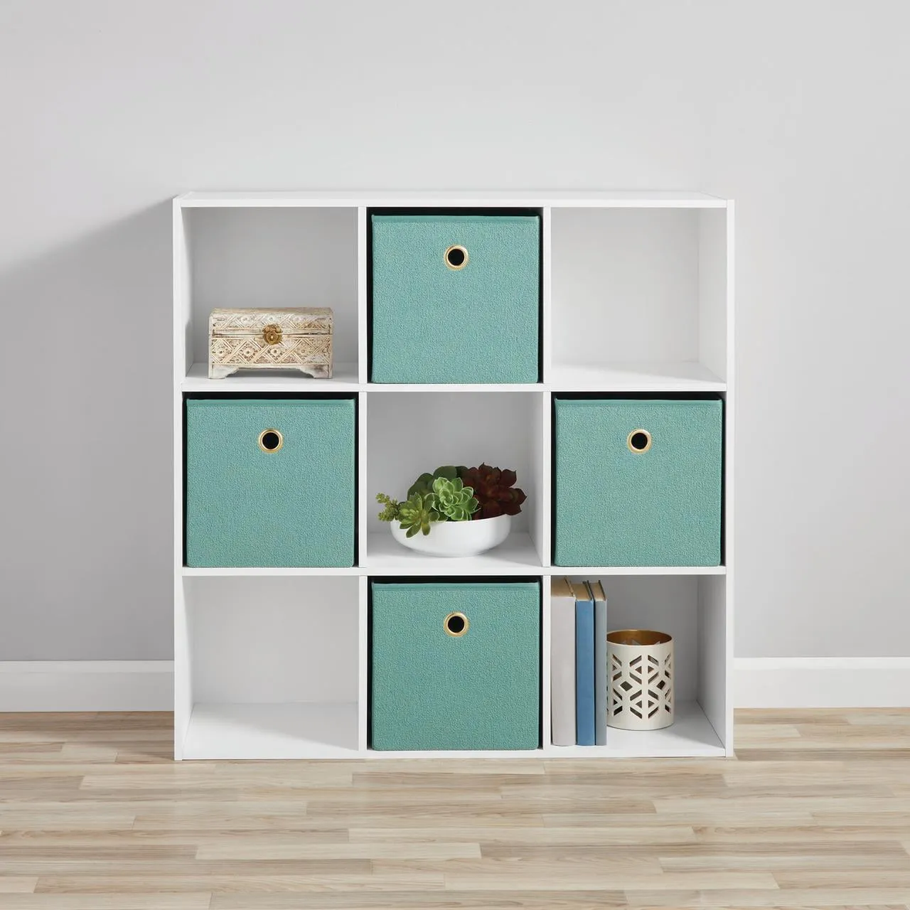 Mainstays 11" 9-Cube Storage Organizer, White - open_box