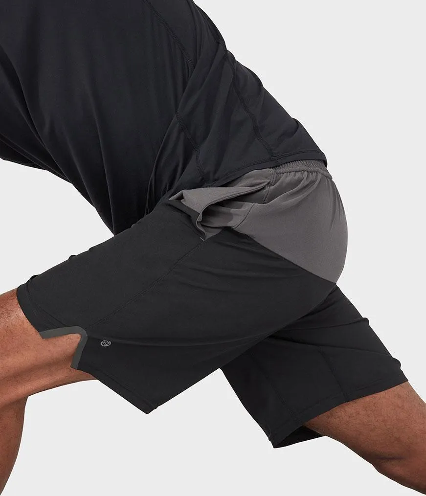 Manduka Apparel - Men's Lunge Short Colorblock - Black Combo