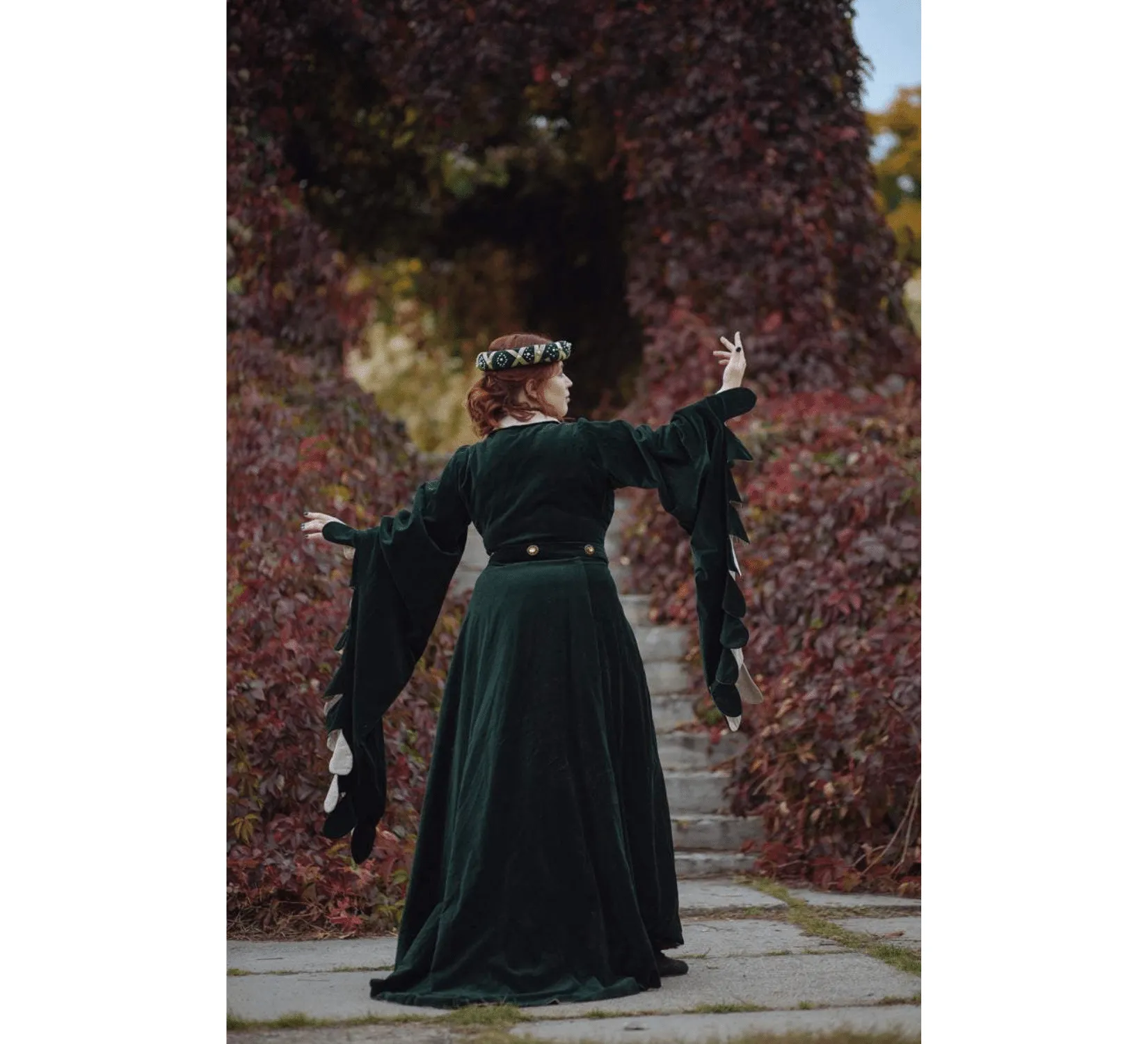 Medieval velvet houppelande