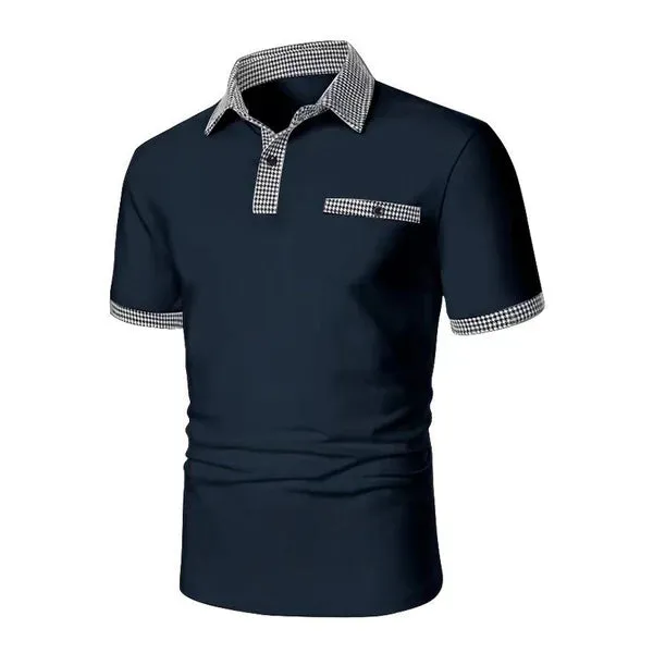 MEN'S BUTTON DOWN COLORBLOCK SPORTS SHORT SLEEVE POLO SHIRT