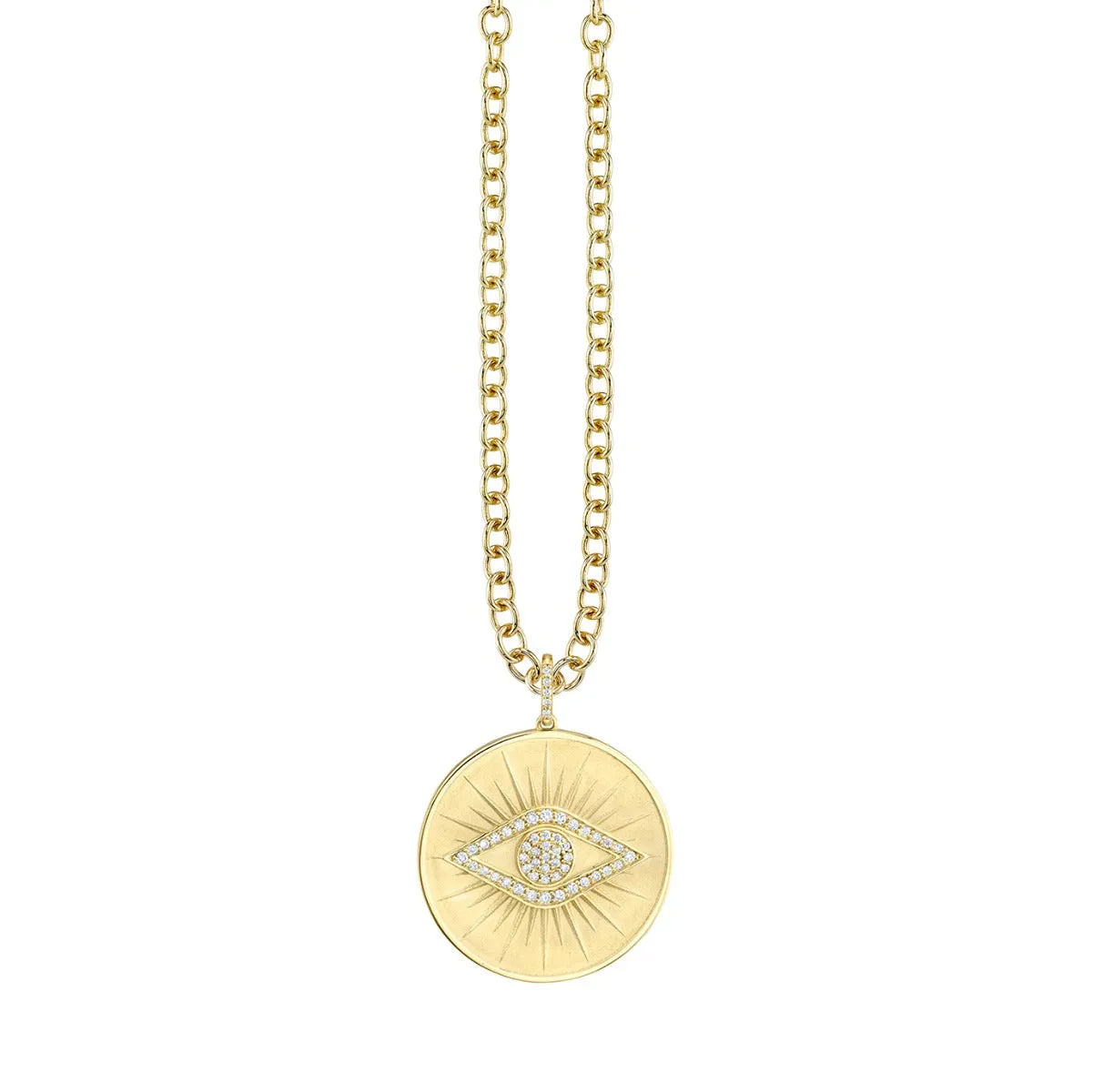 Men's Collection Gold & Diamond Eye Coin Charm