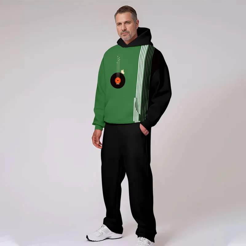 Men's colorblock print sports hoodie 2410002323