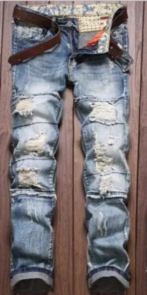 Men's Fashion Ripped Jeans Up To Size 40
