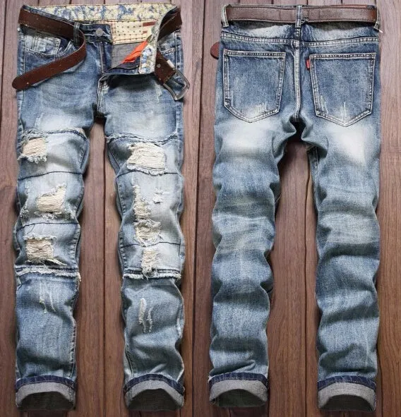 Men's Fashion Ripped Jeans Up To Size 40