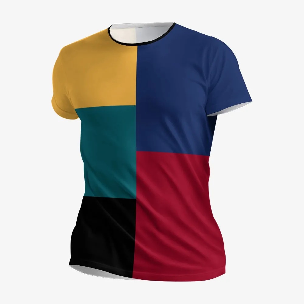 Men's Large Casual Colorblock Printed T-shirt 2407004771