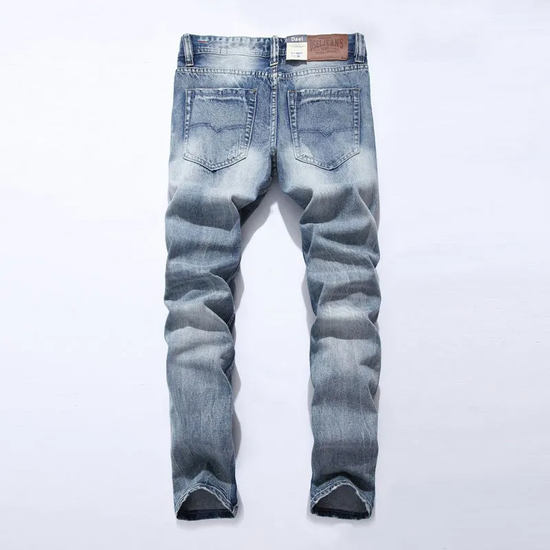 Men's Light StoneWashed Ripped Jeans