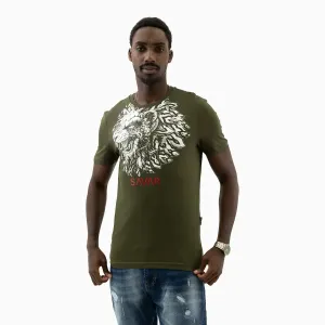 Men's Lion Graphics Crew Neck T-Shirt