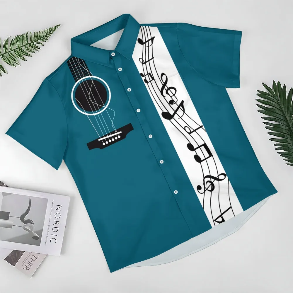 Men's Music Note Graphic Print Shirt 2407001967
