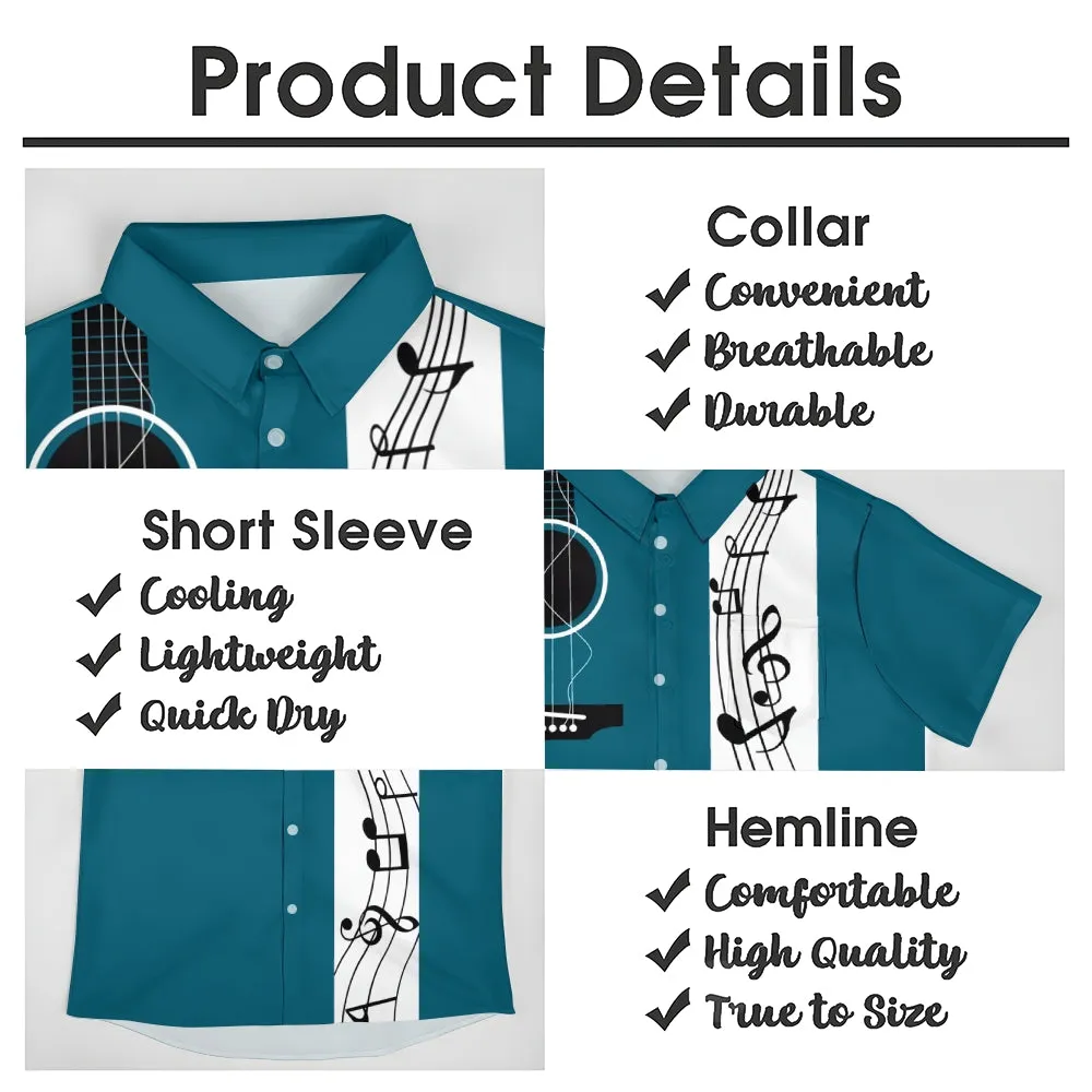 Men's Music Note Graphic Print Shirt 2407001967