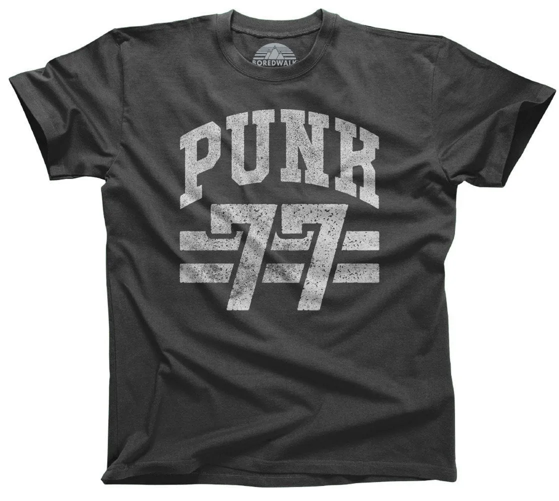 Men's Punk 77 T-Shirt Alternative 90s Music Punk Grunge Rock and Roll