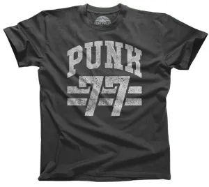 Men's Punk 77 T-Shirt Alternative 90s Music Punk Grunge Rock and Roll