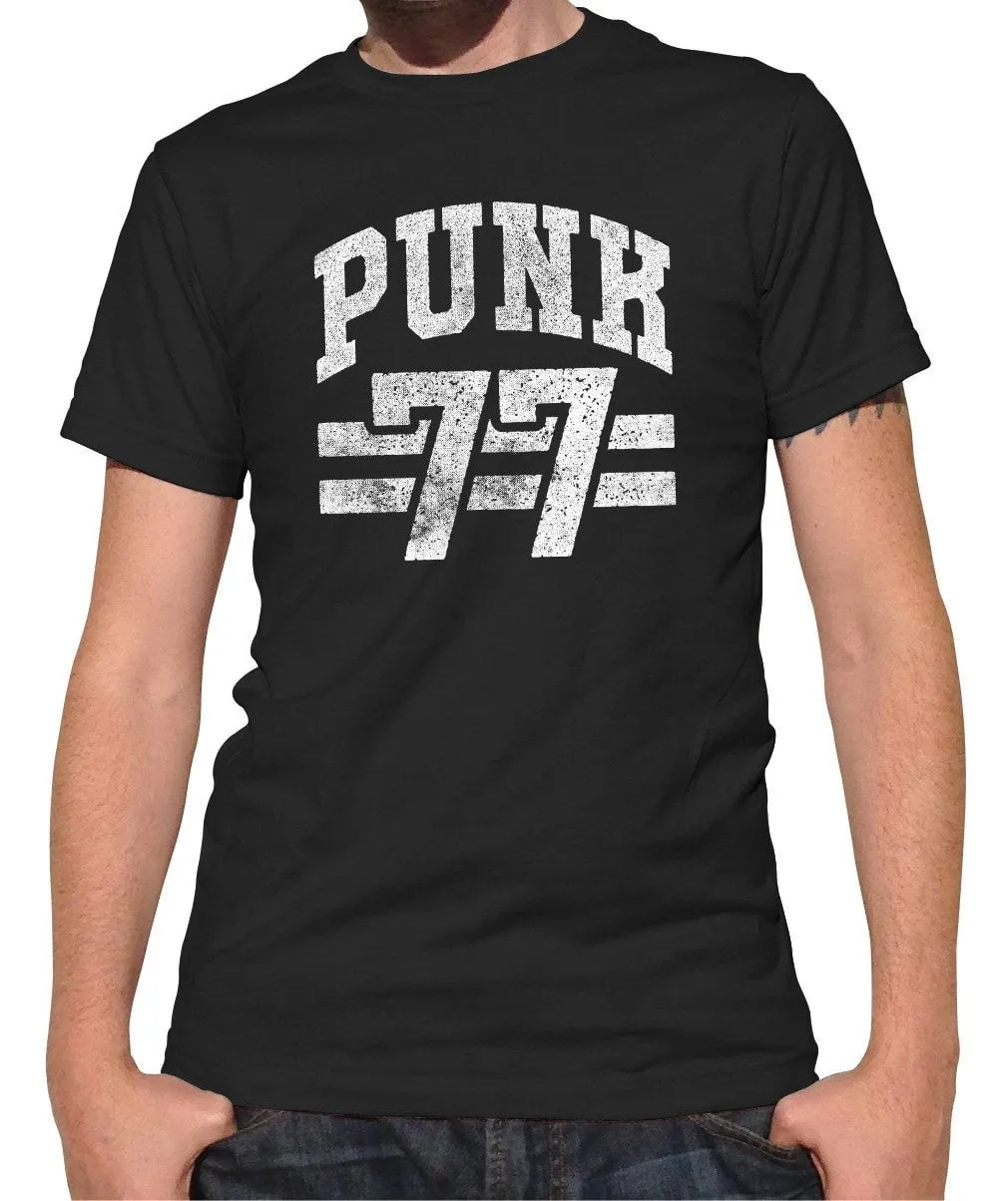 Men's Punk 77 T-Shirt Alternative 90s Music Punk Grunge Rock and Roll