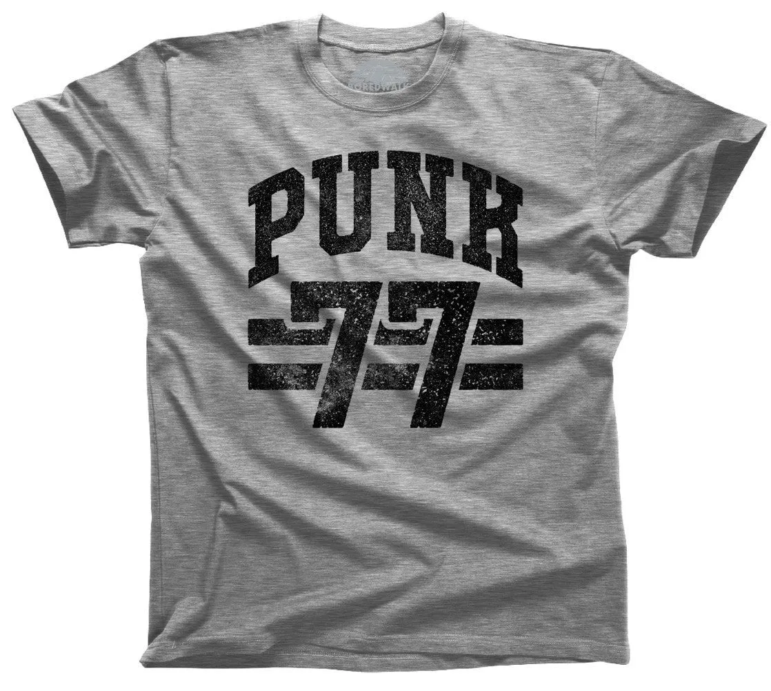 Men's Punk 77 T-Shirt Alternative 90s Music Punk Grunge Rock and Roll
