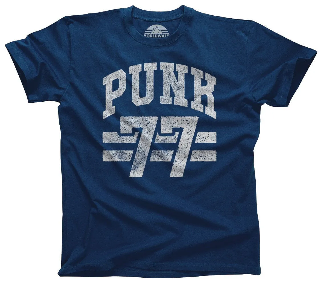 Men's Punk 77 T-Shirt Alternative 90s Music Punk Grunge Rock and Roll
