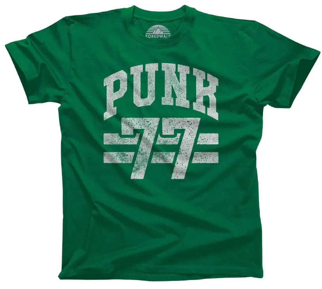 Men's Punk 77 T-Shirt Alternative 90s Music Punk Grunge Rock and Roll