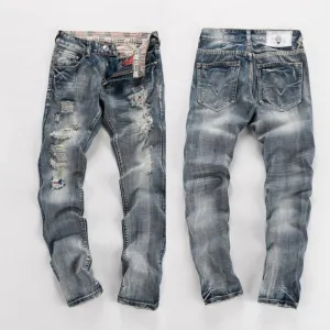 Men's Ripped Light Wash Jeans