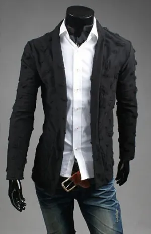 Men's Ripped Solid Fashion Sweater