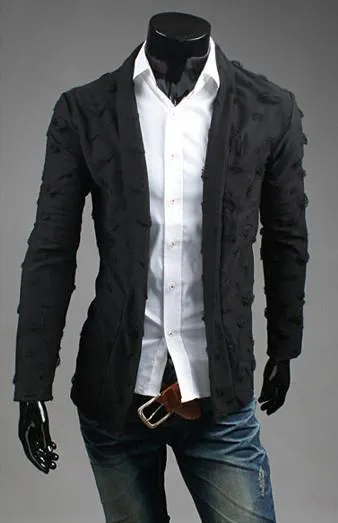 Men's Ripped Solid Fashion Sweater