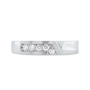 Men's Simple Diamond Band in White Gold