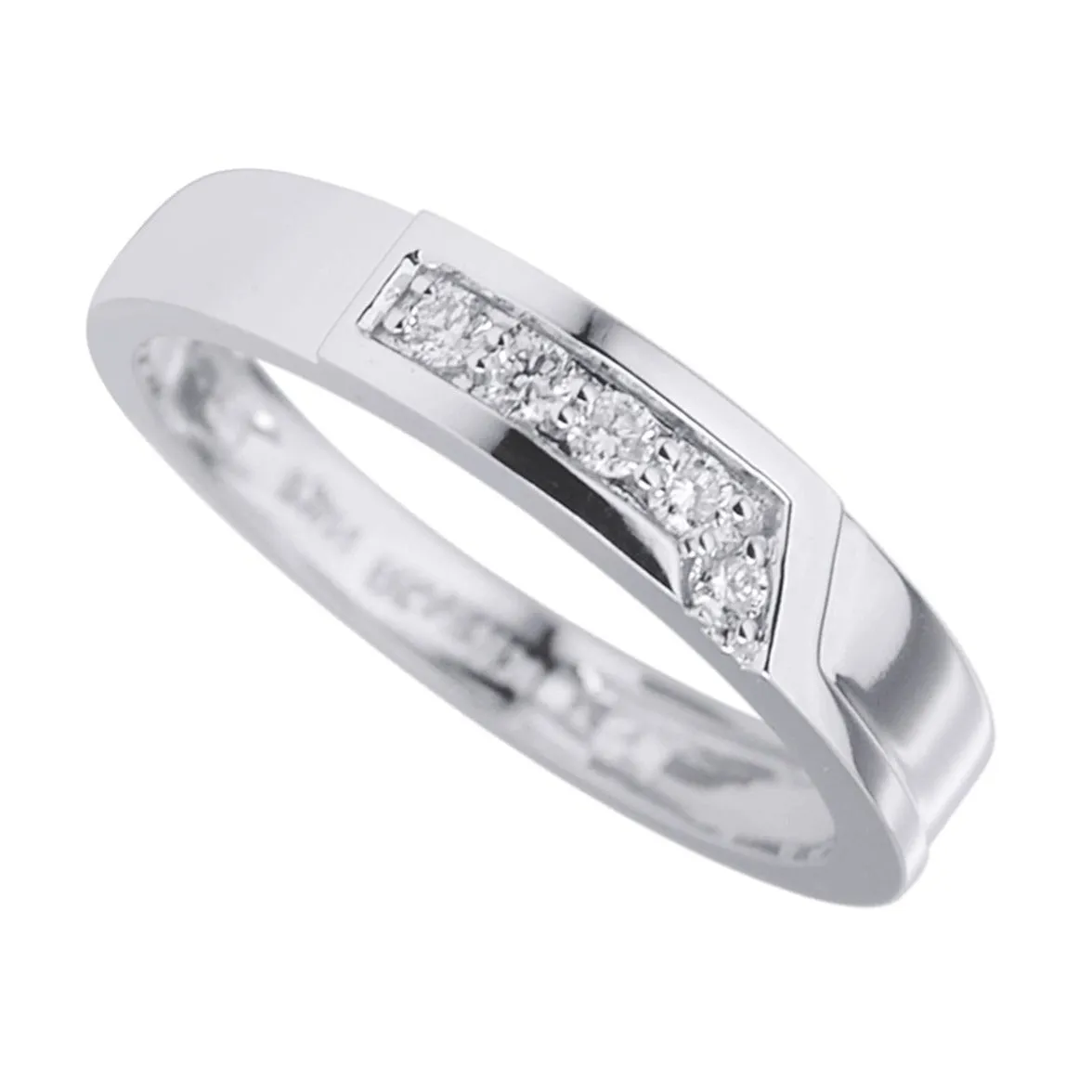 Men's Simple Diamond Band in White Gold