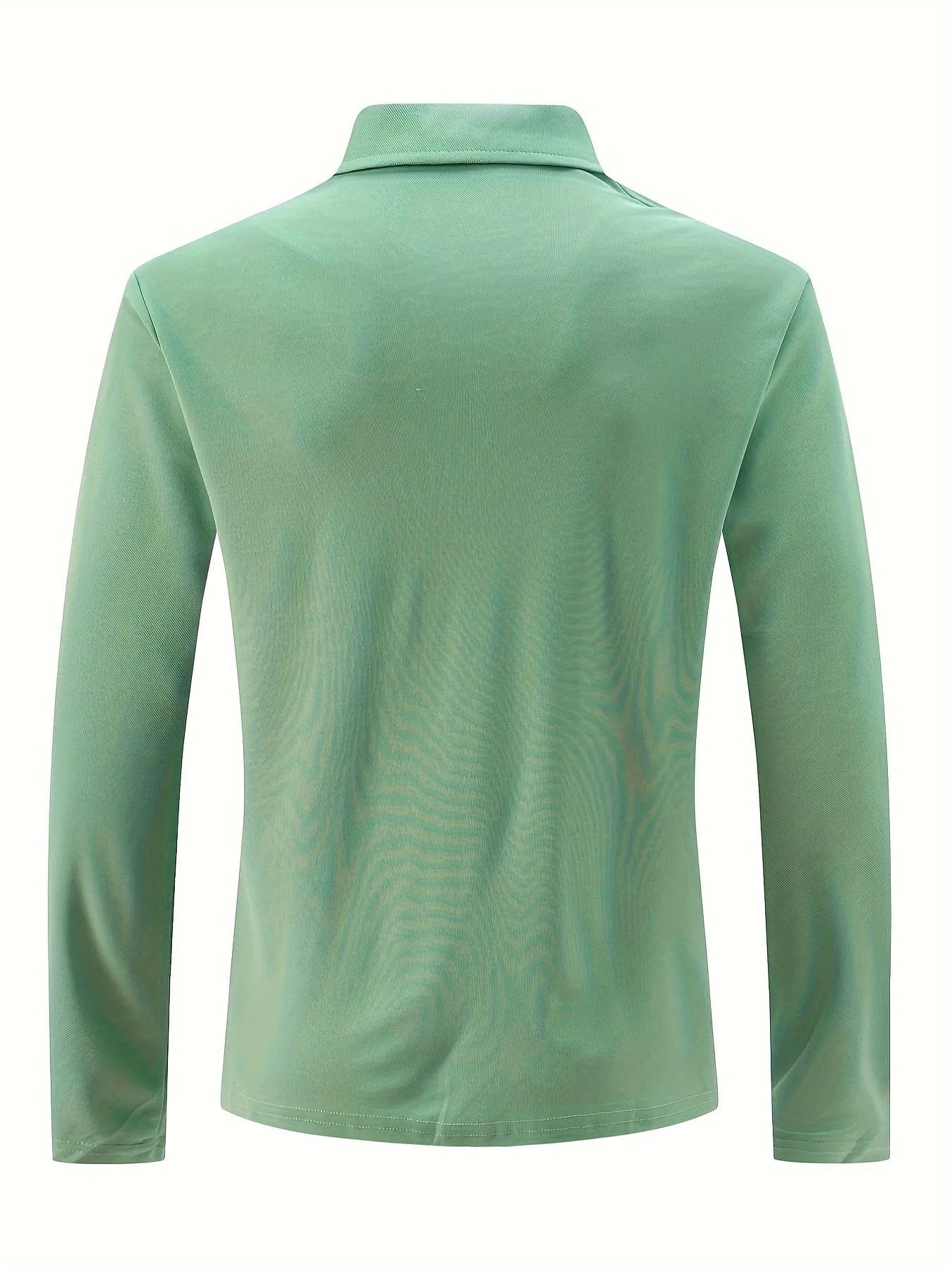 Men's Solid Color Long Sleeve Casual Polo