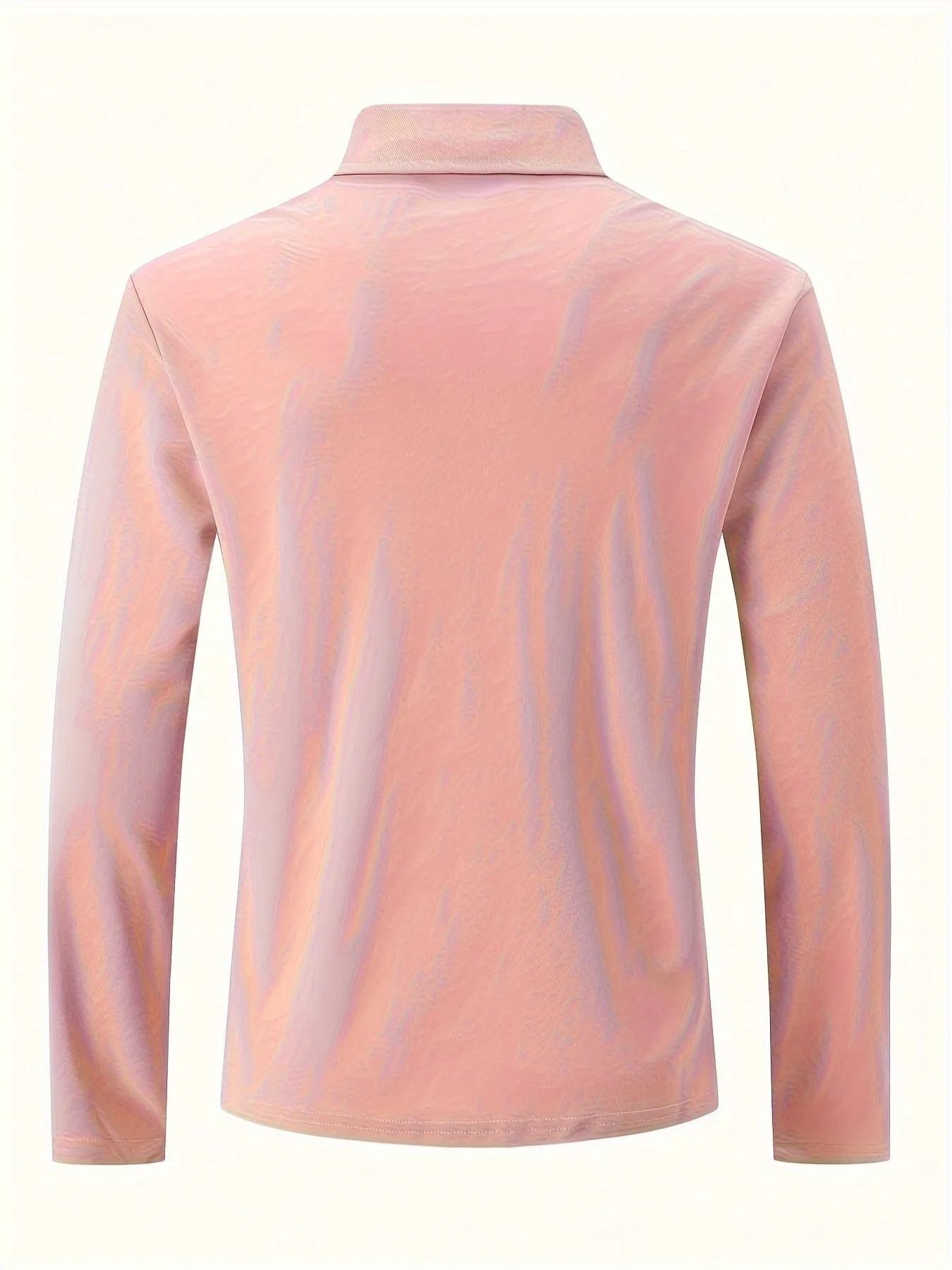 Men's Solid Color Long Sleeve Casual Polo