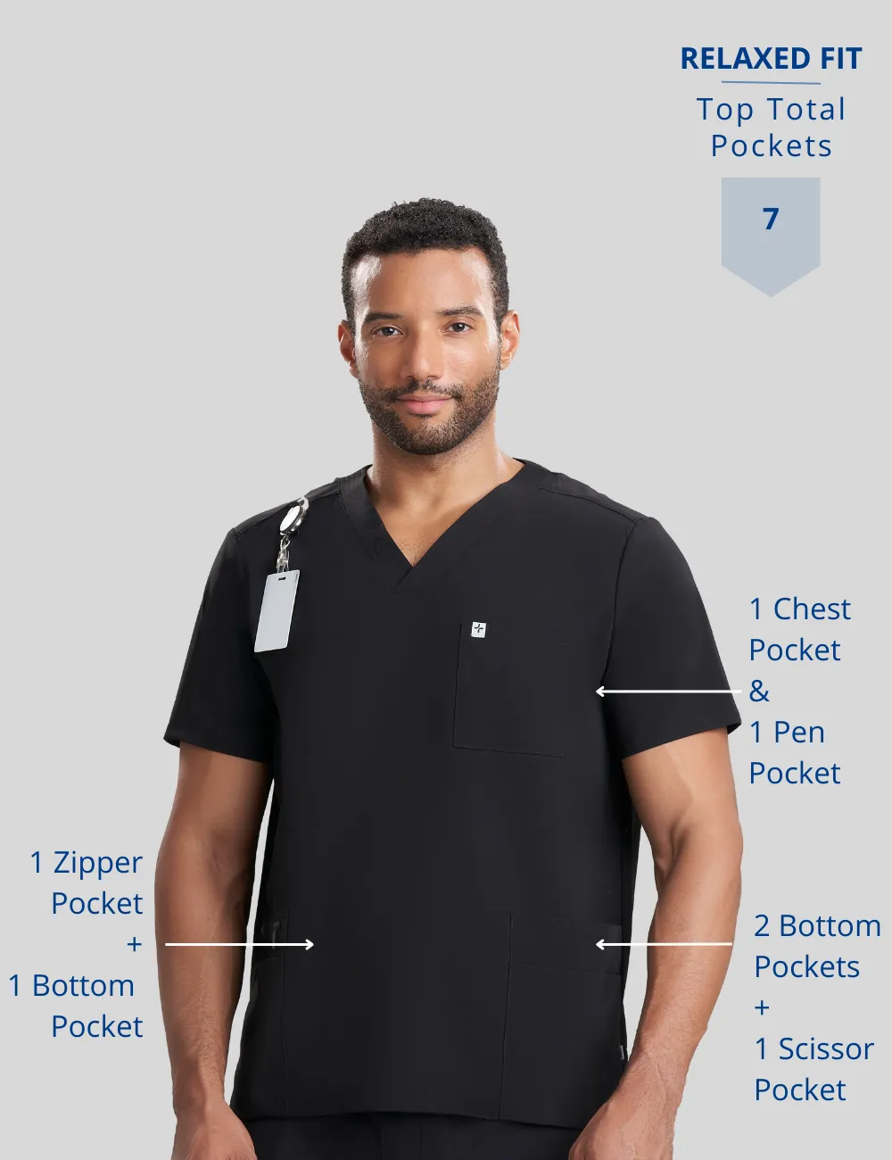 Mens Utility Scrub Top - Ceil